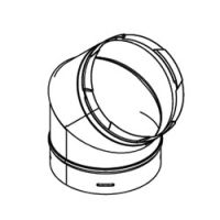 M&G DuraVent 5" PolyPro Double Wall 45 Degree Elbow - 5PPS-E45DW