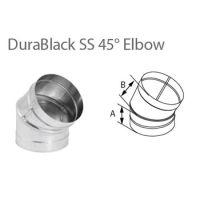 DuraVent 6'' DuraBlack SS 45 Degree Elbow - Stainless Steel - 1645SS // 6DBK-E45SS