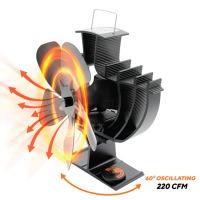 Rutland Oscillating Wood Stove Fan - 5-Blade Heat-Powered - FN05