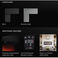 Napoleon CLEARion Elite See Through Electric Fireplace EFBD50HE surrounds and additional features