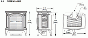 Napoleon-GDS25-direct-vent-gas-stove-dimensions