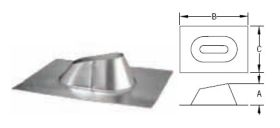 M&G DuraVent 5'' Oval Gas Vent Oval DSA Roof Flashing - 5GWFDSA // 5GWFDSA