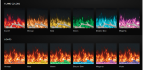 Napoleon Entice Electric Fireplace flame colors and lights