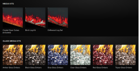 Napoleon Entice Electric Fireplace log sets and glass media