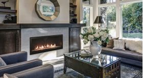 White Mountain Hearth Boulevard 36 Direct-Vent Linear Fireplace - DVLL36BP92 installed