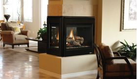 Superior 40" Direct-Vent Fireplace, Top/Rear Combo, Peninsula, Louverless - DRT40PF