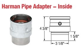 Selkirk 3 Ultimate Pellet Pipe Harman Pipe Adapter - Inside - 823029 - 3UPP-HAA2