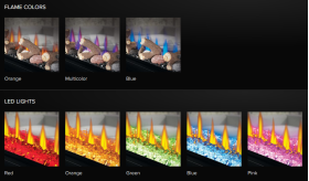 Napoleon CLEARion Elite See Through Electric Fireplace EFBD50HE Flame colors and LED lights