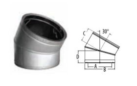 M&G DuraVent 14'' DuraTech 30 Degree Elbow - Stainless Steel - 99366SS // 14DT-E30SS