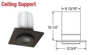 Selkirk 3 Ultimate Pellet Pipe Ceiling Support - Black - 823012 - 3UPP-CSB