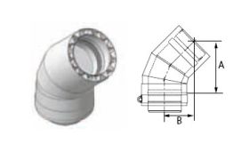 M&G DuraVent 5'' FasNSeal W2 45 Degree Double Wall Elbow - W2-4505 // W2-4505
