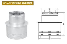 Metal-Fab Direct Vent 8" to 5" Enviro Adapter - 8DV5A