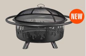 Uniflame Brushed Copper Wood Burning Outdoor Firebowl With Flame Design - WAD15136MT