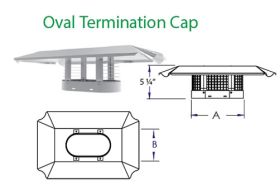 DuraVent 6 DuraLiner Oval Vertical Cap - 6DLR-VCO
