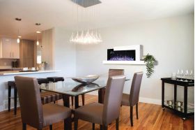 Stylus Cara Elite Electric Fireplace installed in kitchen