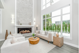 White Mountain Hearth McKinley Linear 60 Fireplace installed