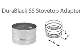 DuraVent 8" DuraBlack Stovetop Adapter - Stainless Steel - 1877SS