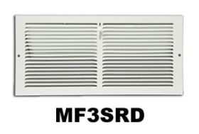Metal-Fab 1/3 Space Sidewall Register W/Damper 14x6 White - MF3SRD146W