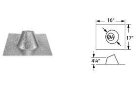 Security Chimneys 4" Secure Pellet Adjustable Roof Flashing- 4SPVFA