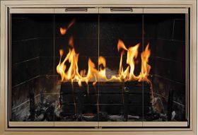 Thermo-Rite Cameo Custom Glass Fireplace Door - Aluminum - CAMEO (shown in Bronze Iron)