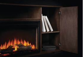 Napoleon Hayworth Media Console with 30 Inch Firebox cabinet interior