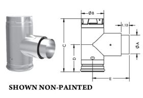 DuraVent 4 PelletVent Pro Adapter Tee Black - 4PVP-TADB1