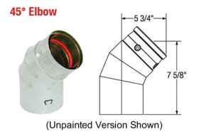 Selkirk 3 Ultimate Pellet Pipe 45 Degree Elbow - 823008 - 3UPP-45E