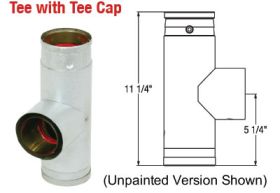 Selkirk 3 Ultimate Pellet Pipe Tee with Tee Cap with Appliance Adapter - 823022 - 3UPP-TA