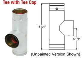 Selkirk 4 Ultimate Pellet Pipe Tee with Tee Cap with Appliance Adapter - 824022 - 4UPP-TA