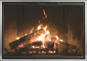 Thermo-Rite Z-Decor Stock Zero Clearance Door Heat-N-Glo - HG92 (shown in a Black Frame with Stainless Steel Frame Insert)