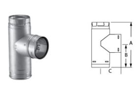 Security Chimneys 4" Secure Pellet Single Tee with Clean-Out Tee Cap - 4SPVT