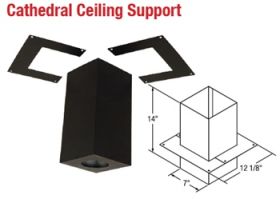 Selkirk 3 Ultimate Pellet Pipe Cathedral Ceiling Support - Black - 823031 - 3UPP-CCS