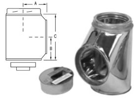 Selkirk MetalBest 12" Ultra-Temp Insulated Tee With Tee Plug - 12S-IT