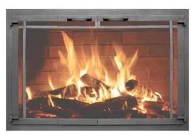 Thermo-Rite Windsor Custom Glass Fireplace Door - Shown in Textured Natural Iron - WINDSOR