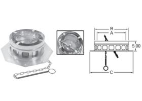 Metal-Fab Air-Cooled Temp/Guard 8 Diameter Anchor Plate with Damper - 8ATGAPD