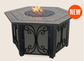 Uniflame LP Gas Outdoor Firebowl With Slate Tile Mantle - GAD1352SP