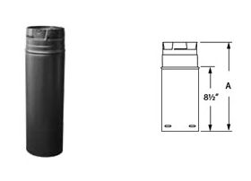 Security Chimneys 4" Secure Pellet 48" Pipe Extension (Black) - 4SPVBAL48