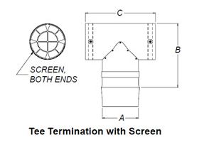 Selkirk 4'' Direct-Temp Multi-Fuel Screened Termination Tee - 9490TEE