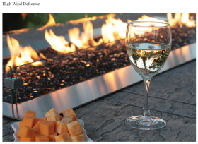 White Mountain Hearth Carol Rose Linear Outdoor Fire Pit - High Wind Deflector