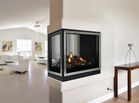 White Mountain Hearth Tahoe Peninsula and See-Through Premium 36 Clean-Face Fireplace - DVCP36PP30