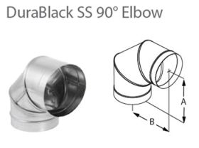 DuraVent 6'' DuraBlack SS 90 Degree Elbow - Stainless Steel - 1690SS // 6DBK-E90SS