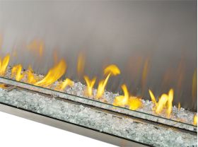 Galaxy Outdoor 62-inch Fireplace clear glass embers close up