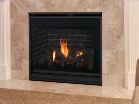 Flame in fireplace