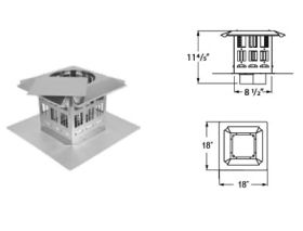 Security Chimneys 4" Secure Pellet 4" Prairie Termination Cap Black with 4" Exhaust Vent And 3" Air Intake - 4SPVBVCT34