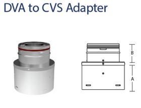 DuraVent 5x8 Diameter DVA Decreaser To 3x5 CVS Adapter - 58DVA-X35CVS