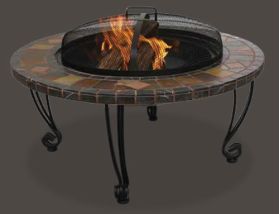 Uniflame Slate And Marble Wood Burning Outdoor Firebowl With Copper Accents - WAD820SP
