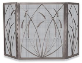 Uniflame 3 Panel Pewter Screen with Reeds - S-1699