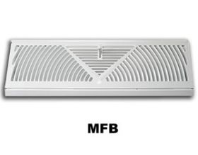 Metal-Fab Baseboard Register 15 Inch White - MFB15W