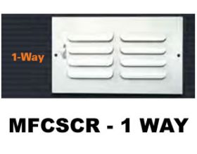 Metal-Fab Curved Blade Sidewall/Ceiling Register 8x4 White 1-Way - MFCSCR84W1