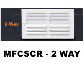 Metal-Fab Curved Blade Sidewall/Ceiling Register 8x4 White 2-Way - MFCSCR84W2